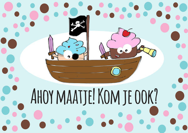 Piraten Uitnodiging - 8 stuks