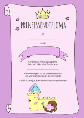 Prinsessen Diploma - 8 stuks